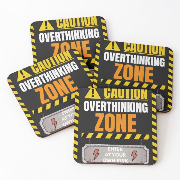 Item preview, Caution Overthinking Zone Funny Introvert Warning Sign T-Shirt designed and sold by Uvclick.