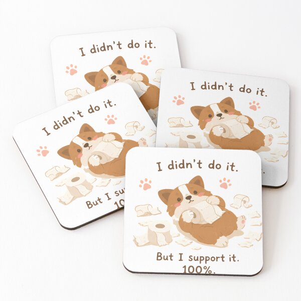 Item preview, Funny Corgi Toilet Paper Shirt | I Didn't Do It But I Support It 100% | Cute Dog Meme Gift for Corgi Loversm designed and sold by AsolsArts.