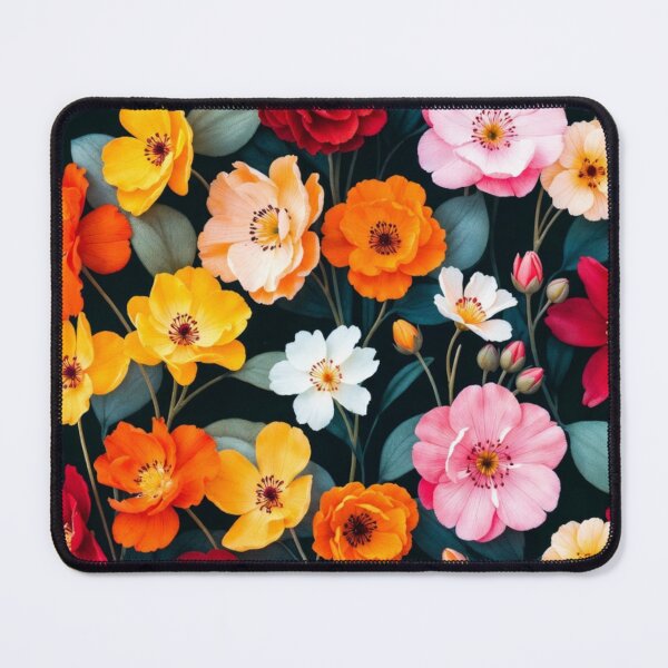Item preview, Vibrant Orange Pink Floral Pattern designed and sold by IntelliMindDesigns.