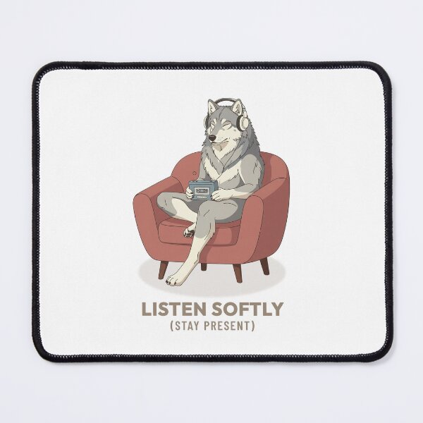 Item preview, Wolf Listening To Music Vintage Aesthetic designed and sold by COZY VINTAGE animal.
