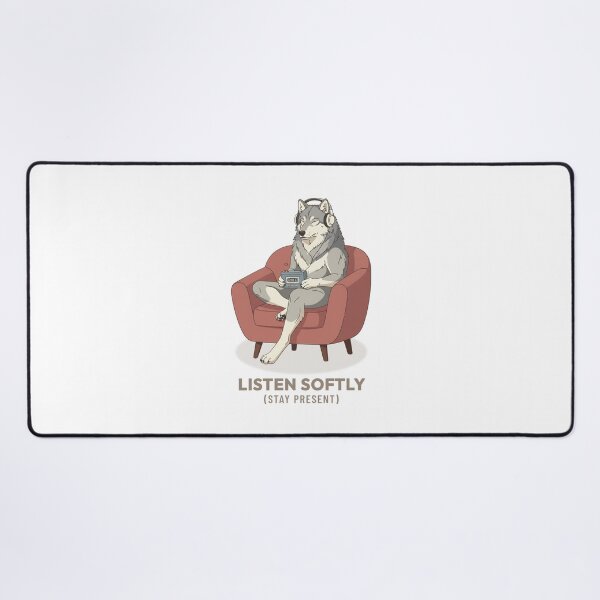Item preview, Wolf Listening To Music Vintage Aesthetic designed and sold by COZY VINTAGE animal.