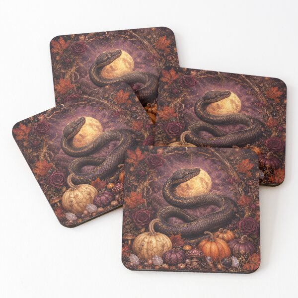 Item preview, Autumn Serpent Harvest Moon Witchy Halloween designed and sold by SasmitaStudioCo.