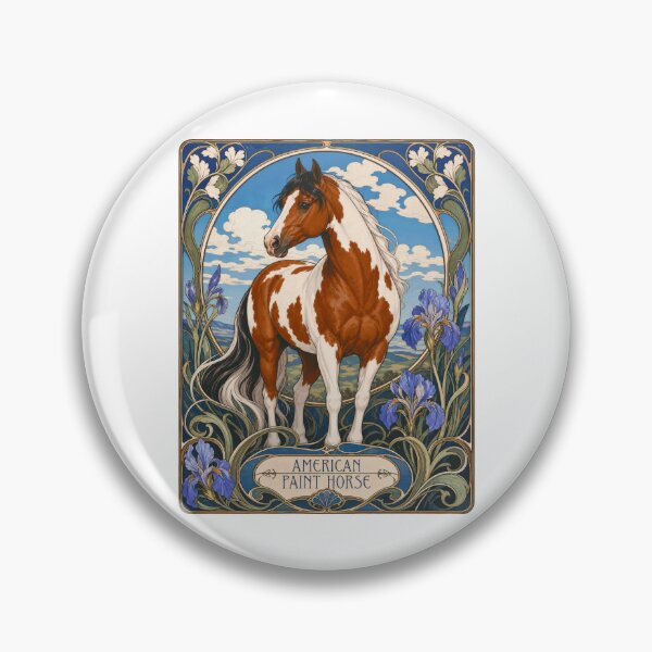 Item preview, American Pinto Paint Art Nouveau Horse Lover designed and sold by AntiqueImages.