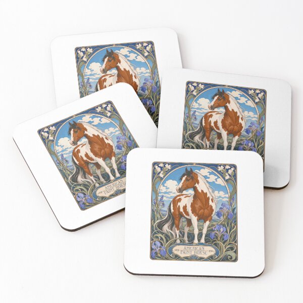 Item preview, American Pinto Paint Art Nouveau Horse Lover designed and sold by AntiqueImages.