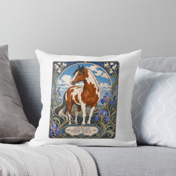 Aperçu de l'œuvre Amoureux des chevaux Pinto américains, peintres Art Nouveau créée et vendue par AntiqueImages.