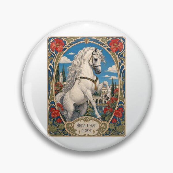 Item preview, Andalusian Horse Art Nouveau Equestrian Design designed and sold by AntiqueImages.