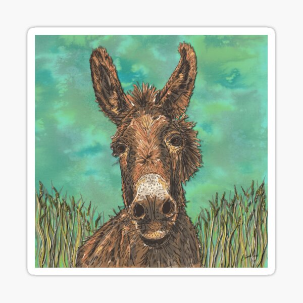 Little Brown Donkey Sticker