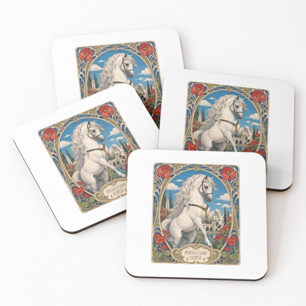 Item preview, Andalusian Horse Art Nouveau Equestrian Design designed and sold by AntiqueImages.