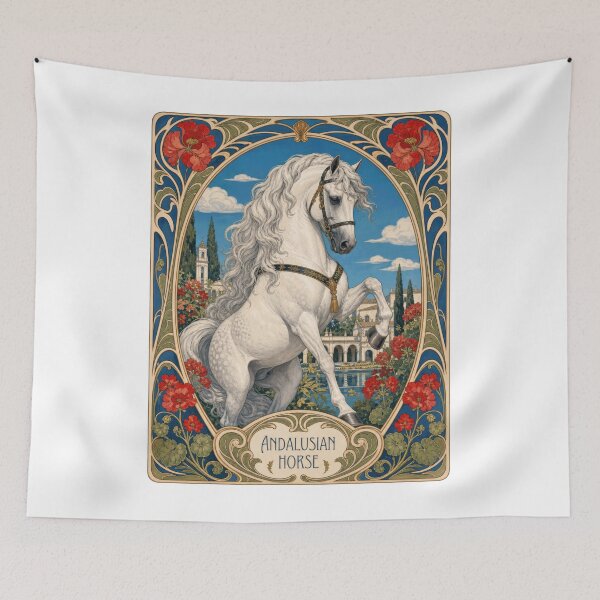 Item preview, Andalusian Horse Art Nouveau Equestrian Design designed and sold by AntiqueImages.