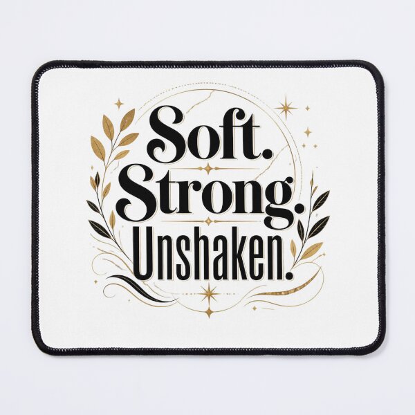 Item preview, Soft. Strong. Unshaken. Minimalist Motivational Typography Quote Aesthetic Gift designed and sold by Aarvya Fashion Club ( A.F.C ).