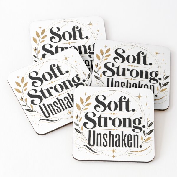 Item preview, Soft. Strong. Unshaken. Minimalist Motivational Typography Quote Aesthetic Gift designed and sold by Aarvya Fashion Club ( A.F.C ).