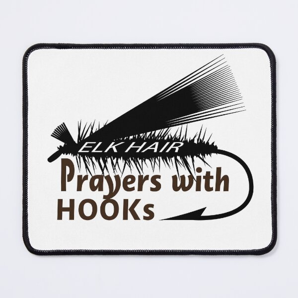 Item preview, Fly fishing text illustration "Elk Hair Prayers with Hooks" Elk Hair Caddis. designed and sold by Art-Horizon.