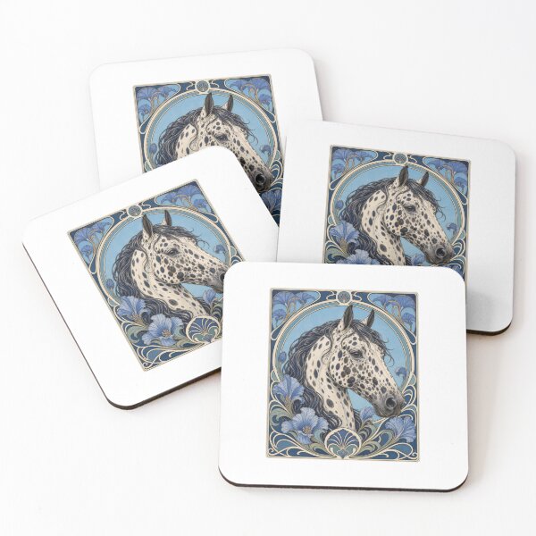 Item preview, Appaloosa Horse Art Nouveau Floral Design designed and sold by AntiqueImages.