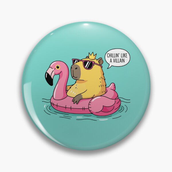 Item preview, Capybara Flamingo Float Chill Pool Vibe designed and sold by Amir Faysal.