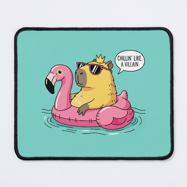 Item preview, Capybara Flamingo Float Chill Pool Vibe designed and sold by Amir Faysal.