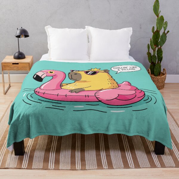 Item preview, Capybara Flamingo Float Chill Pool Vibe designed and sold by Amir Faysal.