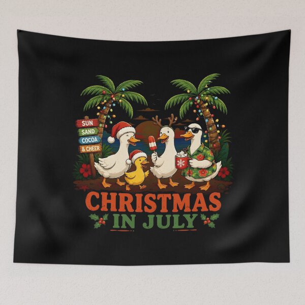 Item preview, Christmas in July Funny Ducks Tropical Holiday Summer designed and sold by OlakunleOloroz.