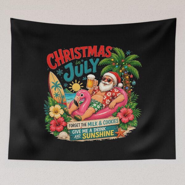Item preview, Christmas In July Funny Santa Flamingo Summer Xmas Beach designed and sold by OlakunleOloroz.