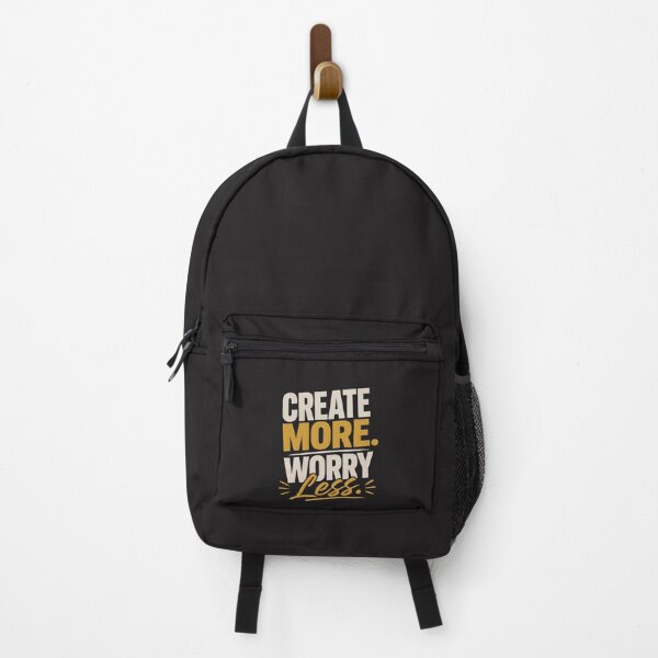Item preview, Create More, Worry Less – Creative Motivation Typography Design designed and sold by Amsafjol.