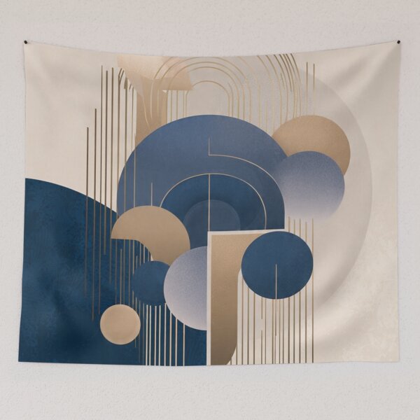 Item preview, Boho Chic Gold Arches - Luxury Midnight Blue Geometric Design designed and sold by DkSpirit.