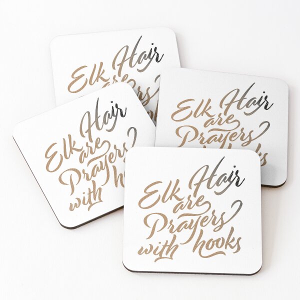 Item preview, Fly fishing text illustration "Elk Hair Prayers with Hooks" Elk Hair Caddis. designed and sold by Art-Horizon.