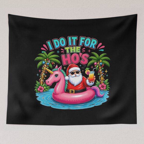 Item preview, Christmas In July I Do It For The Hos Santa Unicorn Float designed and sold by OlakunleOloroz.