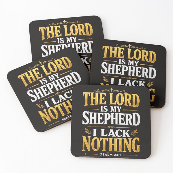 Item preview, The Lord Is My Shepherd I Lack Nothing Psalm 23:1 Christian Gold Quote designed and sold by KINGDOM GOLD STUDIO.