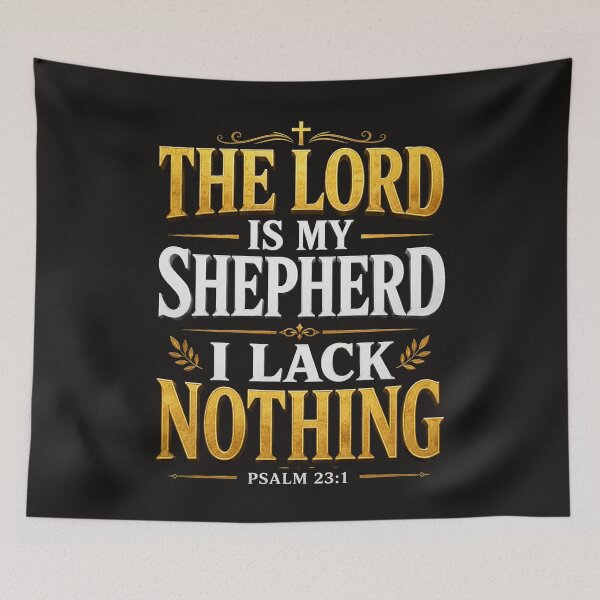 Item preview, The Lord Is My Shepherd I Lack Nothing Psalm 23:1 Christian Gold Quote designed and sold by KINGDOM GOLD STUDIO.