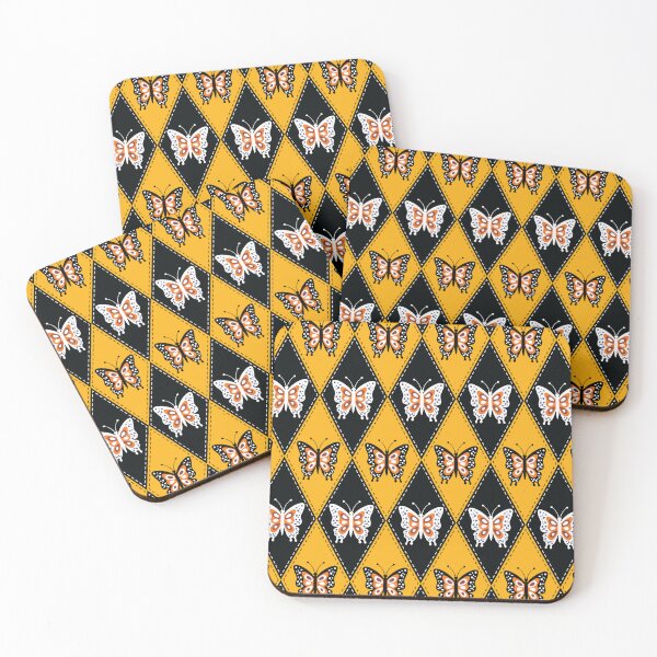 Item preview, Yellow and Black Butterfly Argyle Halloween Pattern designed and sold by mrhighsky.
