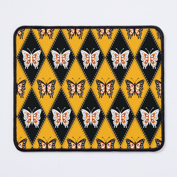 Item preview, Yellow and Black Butterfly Argyle Halloween Pattern designed and sold by mrhighsky.