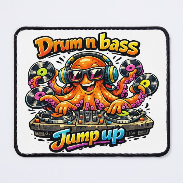Item preview, Jump Up Drum n Bass Octopus DJ Music Art designed and sold by ZenRave Designs.
