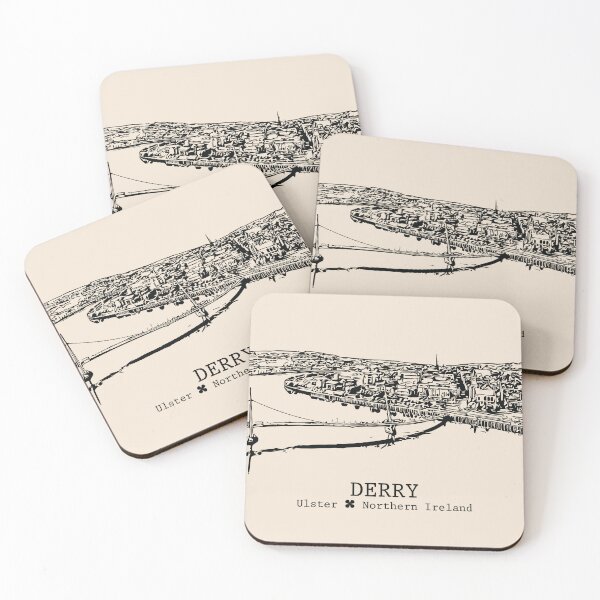 Item preview, Derry NI - Vintage Ink Cityscape designed and sold by Lakeric.