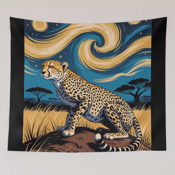 Item preview, Starry Night Cheetah – Savanna Swirl Sentinel v1 designed and sold by DBWStudios.