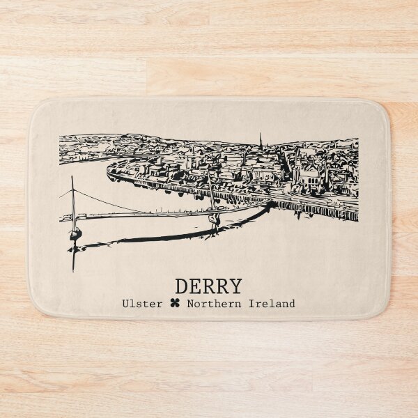Item preview, Derry NI - Vintage Ink Cityscape designed and sold by Lakeric.