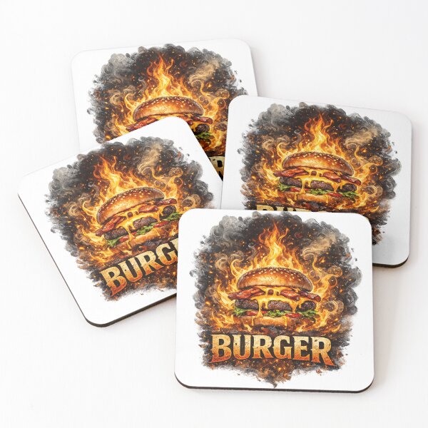 Item preview, Fire Burger Flaming Cheeseburger BBQ Vintage Graphic designed and sold by irfanshikh.