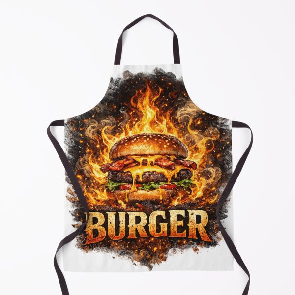 Item preview, Fire Burger Flaming Cheeseburger BBQ Vintage Graphic designed and sold by irfanshikh.