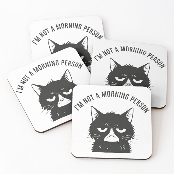 Item preview, Grumpy Black Cat Not A Morning Person designed and sold by Amir Faysal.