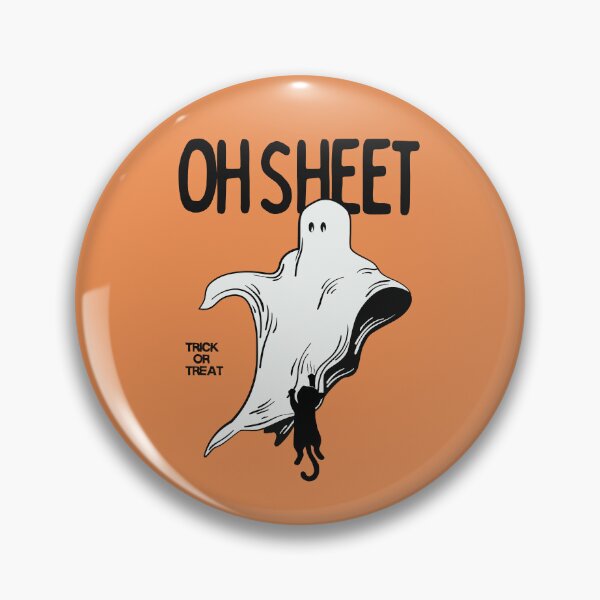 Item preview, Oh Sheet Funny Halloween Ghost Cat Attack designed and sold by Volt Junkies.