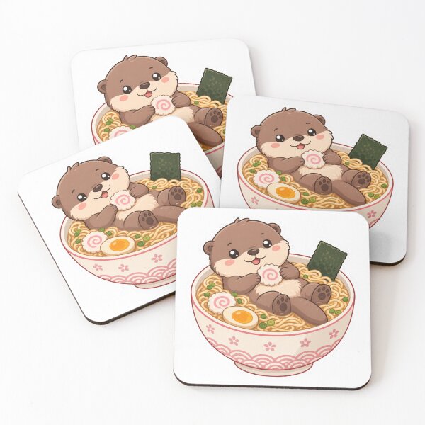 Item preview, Kawaii Baby Otter Ramen Bowl Sticker designed and sold by PND7777.