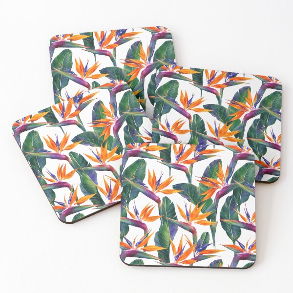 Item preview, Bird of Paradise Strelitzia Watercolor Seamless Pattern designed and sold by Inkworksbyshery.
