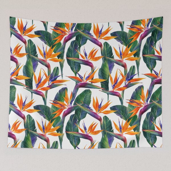 Item preview, Bird of Paradise Strelitzia Watercolor Seamless Pattern designed and sold by Inkworksbyshery.