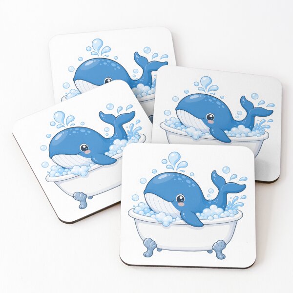 Item preview, Kawaii Blue Whale Bathtub Sticker designed and sold by PND7777.