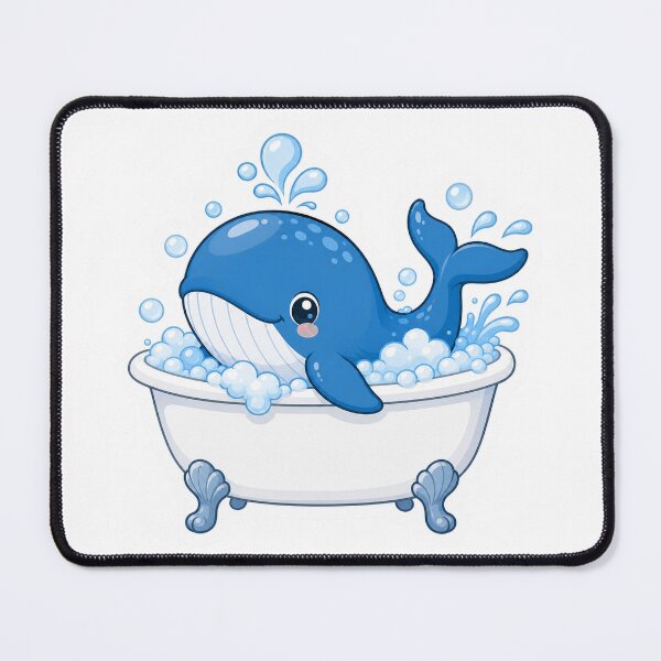 Item preview, Kawaii Blue Whale Bathtub Sticker designed and sold by PND7777.
