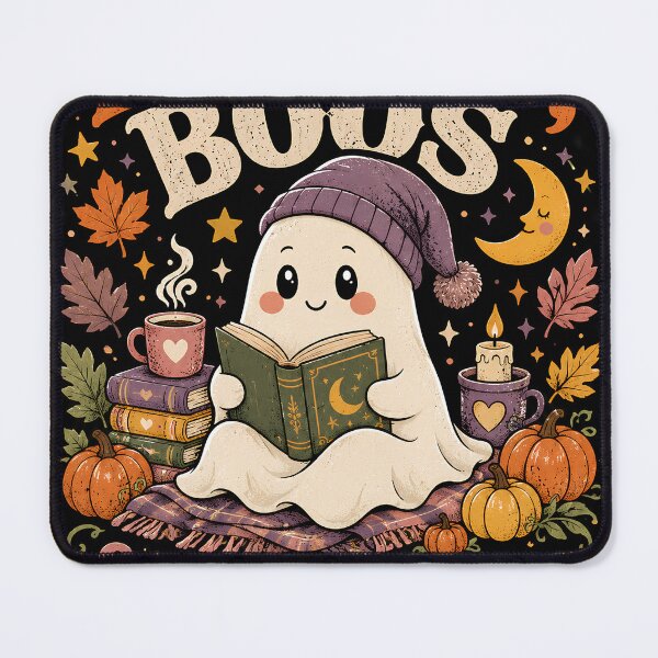 Item preview, Books Boos and Cozy Nights Cute Halloween Ghost designed and sold by Horizon-Design.