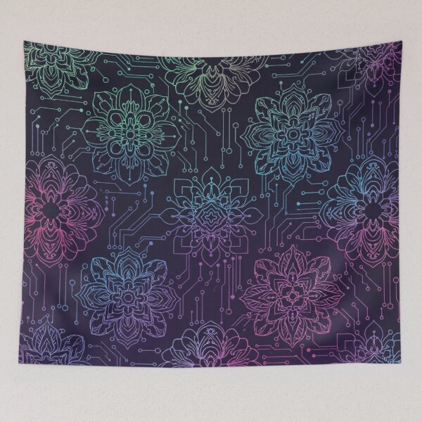 Item preview, Dark Purple Glowing Geometric Pattern designed and sold by IntelliMindDesigns.