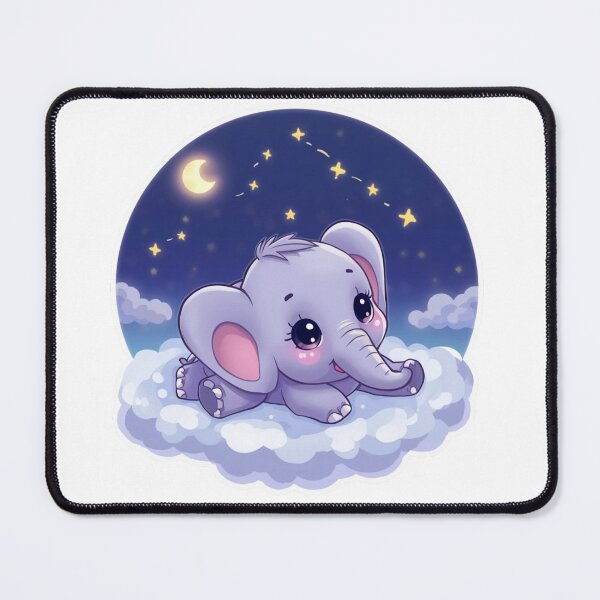 Item preview, An Adorable Kawaii Elephant - Stargazing Sticker designed and sold by DigitfanStudio.
