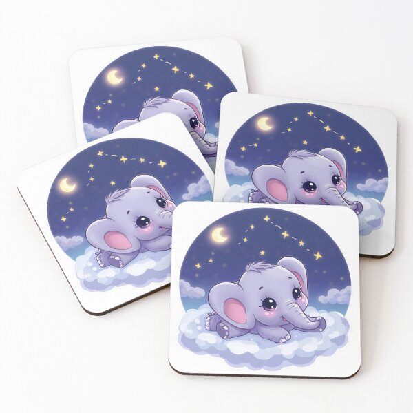 Item preview, An Adorable Kawaii Elephant - Stargazing Sticker designed and sold by DigitfanStudio.