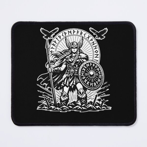 Item preview, Valkyrie Warrior – Norse Shieldmaiden with Ravens and Runes designed and sold by R3X .