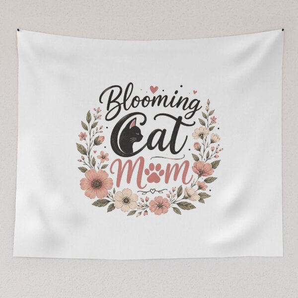 Item preview, Blooming Cat Mom Floral Cute Cat Lover Retro T-Shirt designed and sold by 1PRINTORA1.