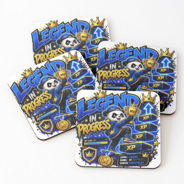 Item preview, LEGEND IN PROGRESS Panda Gaming Sticker | Neon Esports Streetwear Graphic Design designed and sold by Stylestickers55.